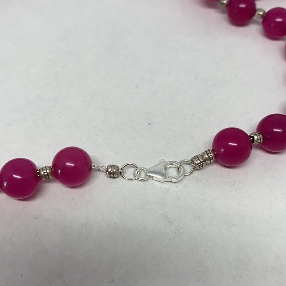 Stunning magenta Jadite and sterling set